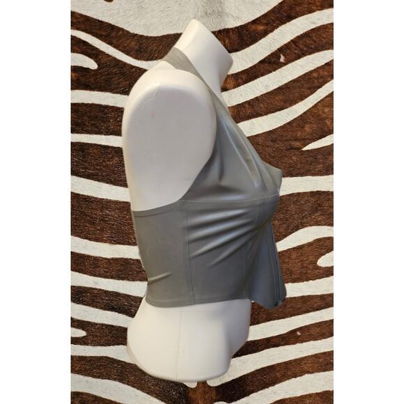 NWT Miaou Mara Corset Top Cami Latex Silver Fetish Sz M - Picture 2 of 6